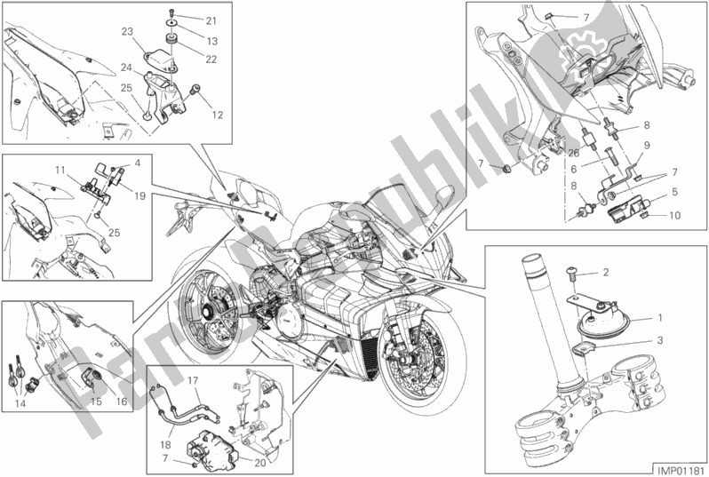 All parts for the 13e - Electrical Devices of the Ducati Superbike Panigale V4 R USA 1000 2020